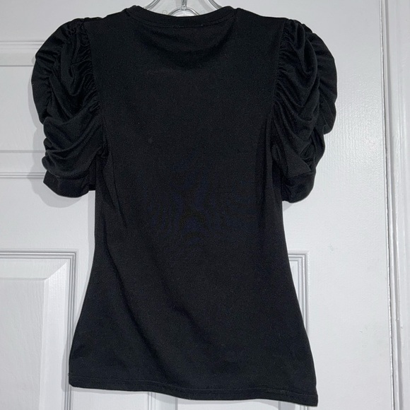 Women’s Size XS Revamped Black Puffy Short Sleeve Shirt - Picture 2 of 3